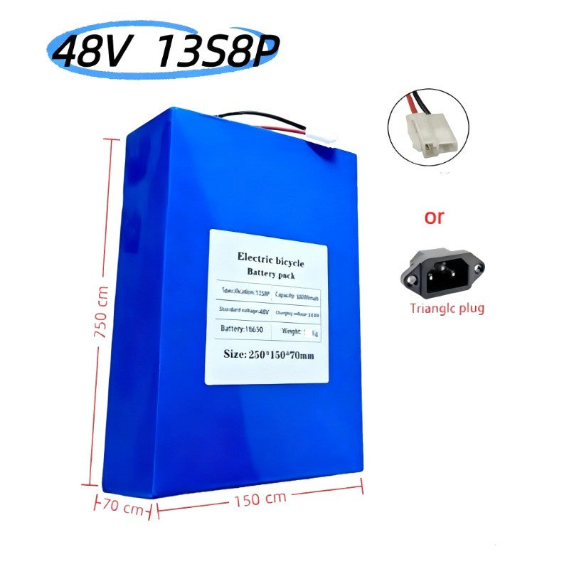 48V 50Ah 13S8P Li-ion Battery Pack High Power with BMS for Electric Bicycle