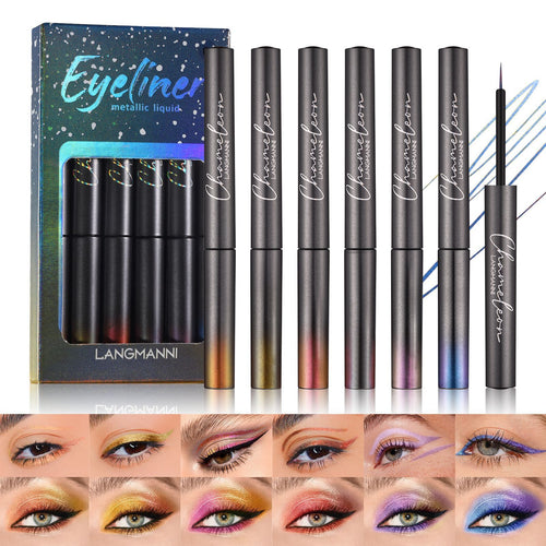 6-Color Glitter Eyeliner Gift Set - Quick-Dry, Waterproof Party Makeup for Women