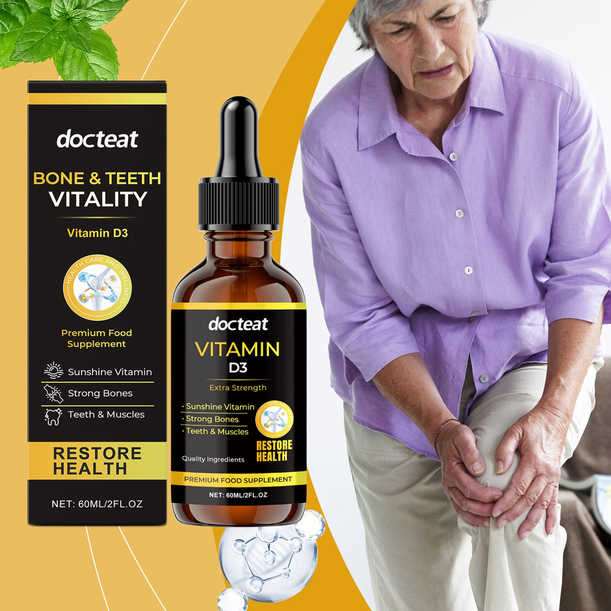 Docteat Joint Comfort Drops - Leg & Body Support Liquid Formula