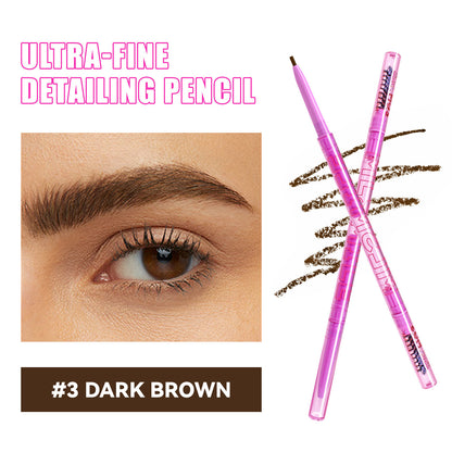 Ultra-Fine Dual Brow Pencil Eyebrow Liner Waterproof Smudge-Proof Natural