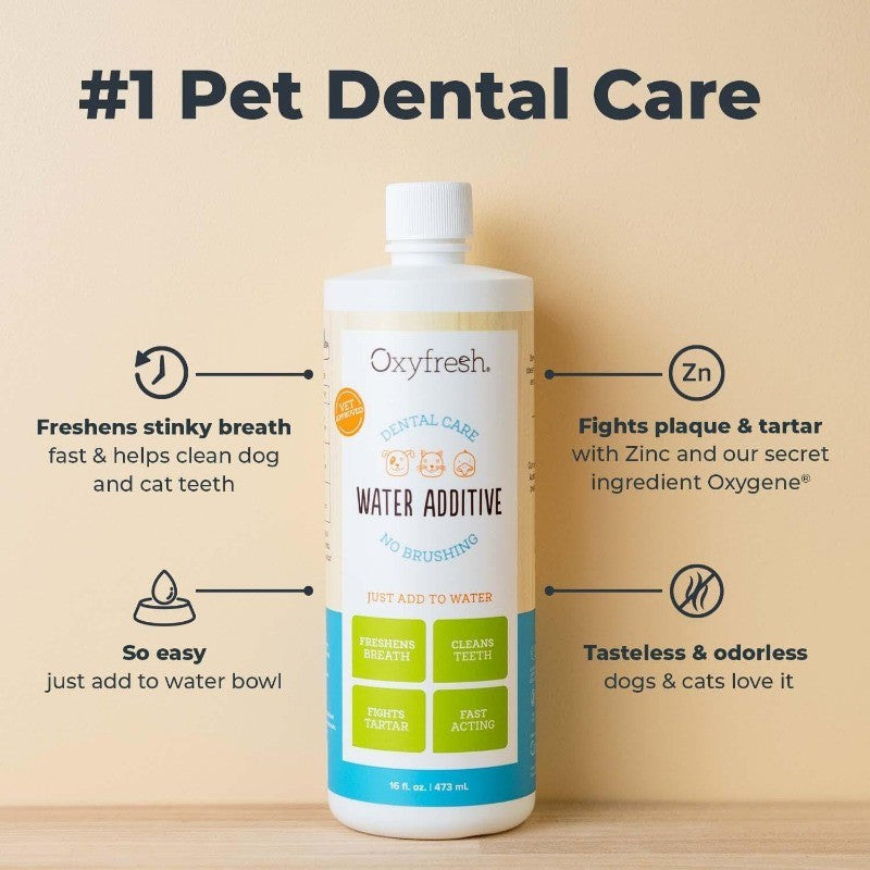 Pet Dental Water Additive Fights Bad Breath, Tartar & Plaque, Vet Recommended