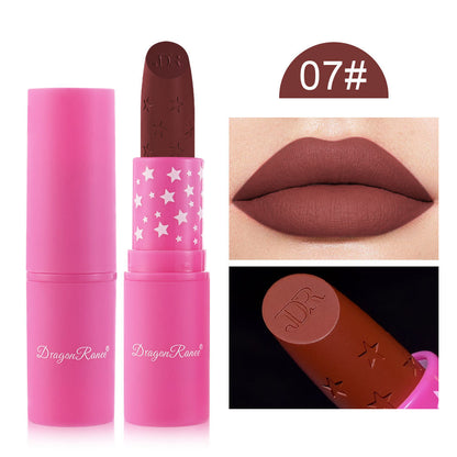 Velvet Matte Star Lipstick - Waterproof & Non-Stick Long Lasting Red Nude