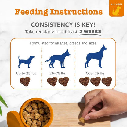 Dog Multivitamin Chews for Hip & Joint, Skin & Coat Health with Omega 3