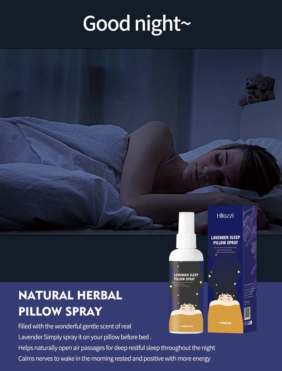 100ml Lavender Sleep Spray - Pillow Mist, Deep Relaxation, Better Sleep