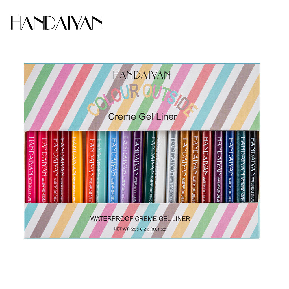 20-Color Waterproof Eyeliner Gift Set Quick-Dry Matte Colorful Makeup for Women