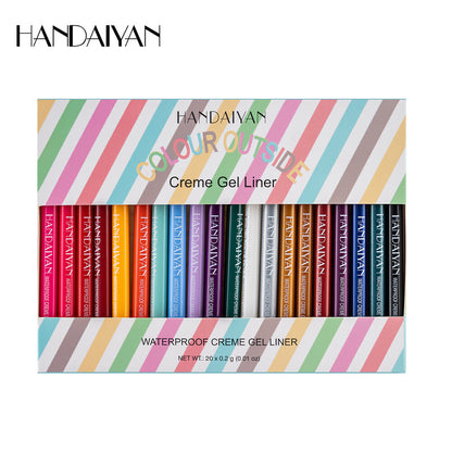 20-Color Waterproof Eyeliner Gift Set Quick-Dry Matte Colorful Makeup for Women