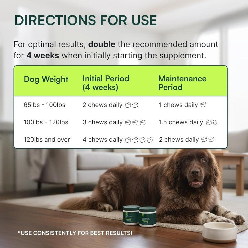 Dog Hip & Joint Supplement with Glucosamine, Omega 3 & Green Lipped Mussel