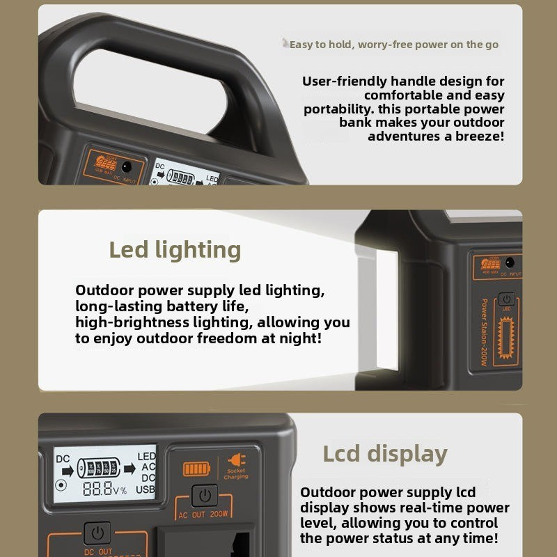 200W Portable Power Station 220V/110V LiFePO4 for Outdoor Camping Market