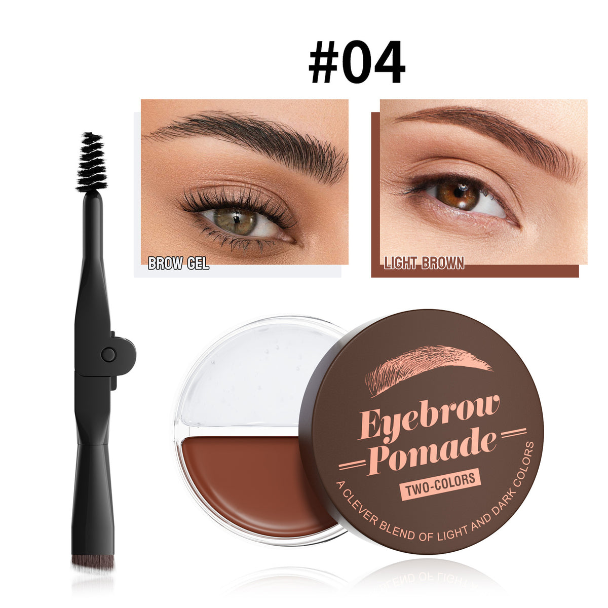 2-Tone 3D Brow Gel Eyebrow Mascara Natural Gradient Waterproof Smudge-Proof