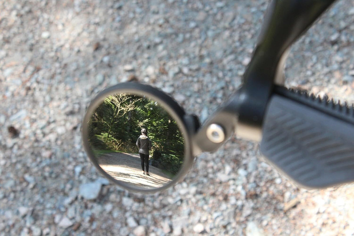 Hafny Bar End Bike Mirror Stainless Steel Lens Bicycle Mirror(Black 68 Diameter)