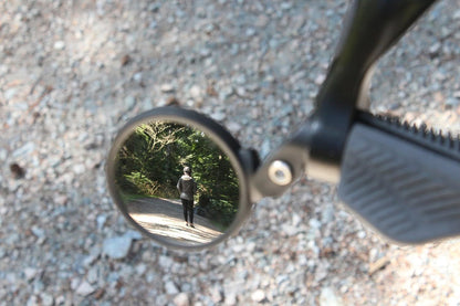 Hafny Bar End Bike Mirror Stainless Steel Lens Bicycle Mirror(Black 68 Diameter)