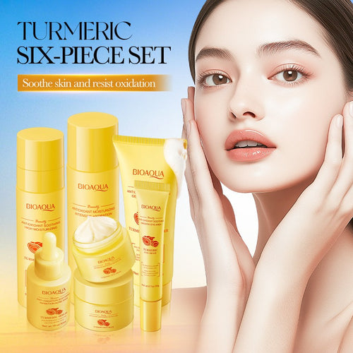 Turmeric Antioxidant Skincare Gift Set 6pc Cleanser Toner Serum Eye Cream Lotion