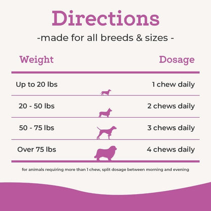 Dog Hip & Joint Chews with Glucosamine, Chondroitin & Turmeric, Peanut Butter
