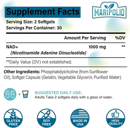 Liposomal Supplement 1000mg for Energy, Brain Function & DNA Support