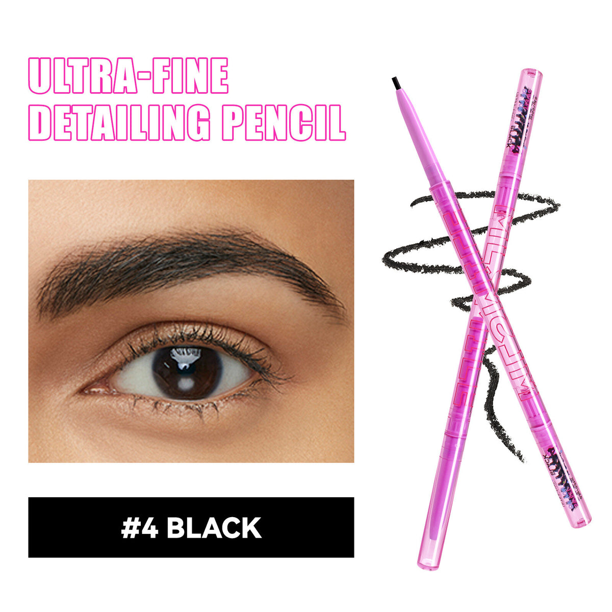 Ultra-Fine Dual Brow Pencil Eyebrow Liner Waterproof Smudge-Proof Natural