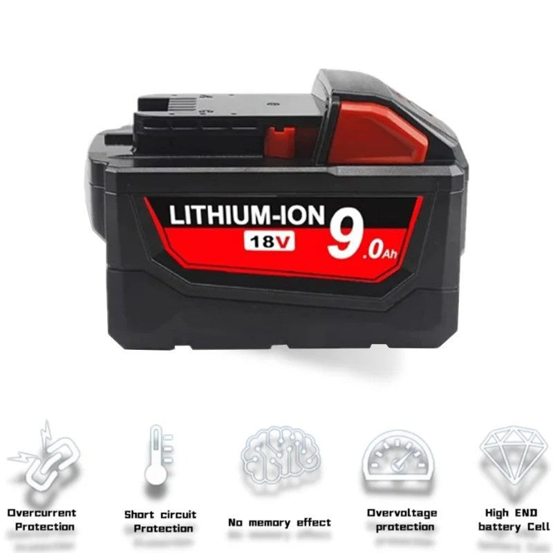 Compatible with Milwaukee M18 18V Li-ion Battery for Impact Wrench Power Tools