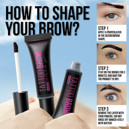 Peel-Off Eyebrow Liner Waterproof Smudge-Proof Easy Color Application