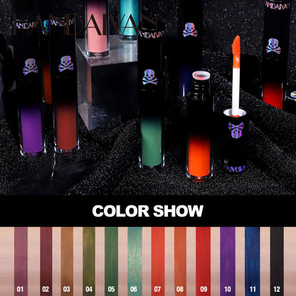 Gothic Lip Gloss Halloween Dark Matte Lip Glaze Vampire Stain Black Purple Green