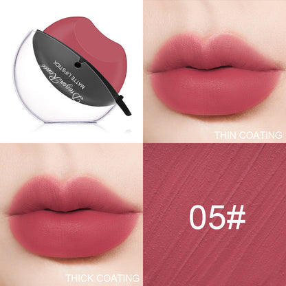 Lip-Shaped Matte Velvet Lipstick - Long Lasting Red (Easy Apply) Waterproof