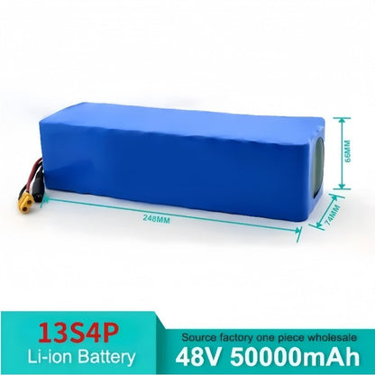 13S4P 48V 50Ah Li-ion Battery Pack w/BMS, for Electric Scooter Bike