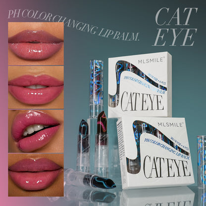 4PCS/set Glitter Lipstick Color Changing Cat Eye Metallic Shine Long Lasting