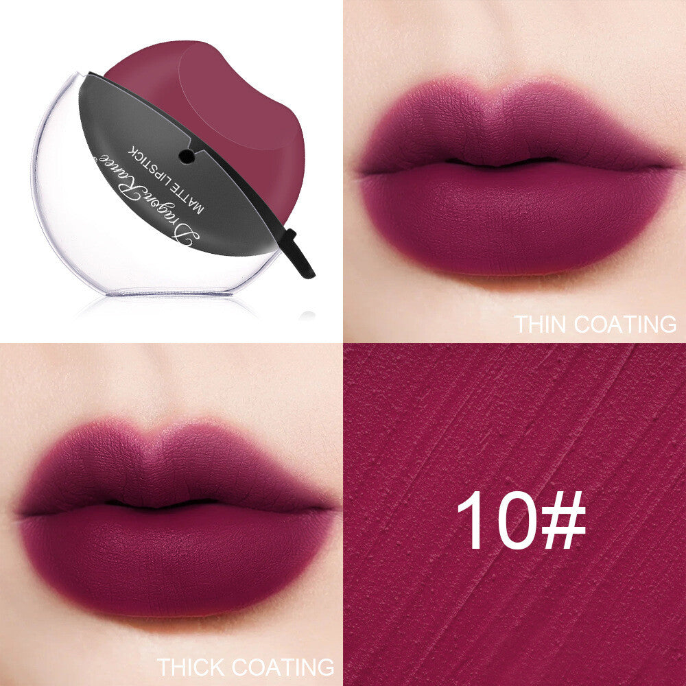Lip-Shaped Matte Velvet Lipstick - Long Lasting Red (Easy Apply) Waterproof