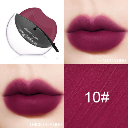 Lip-Shaped Matte Velvet Lipstick - Long Lasting Red (Easy Apply) Waterproof