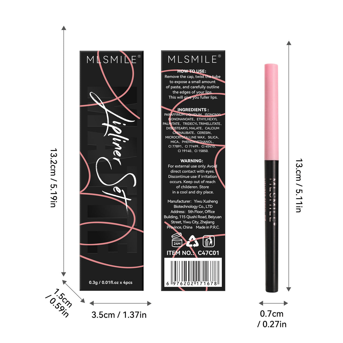 4Color Lip Liner Pencil Set - Waterproof, Creamy Matte Finish Lipstick for Women