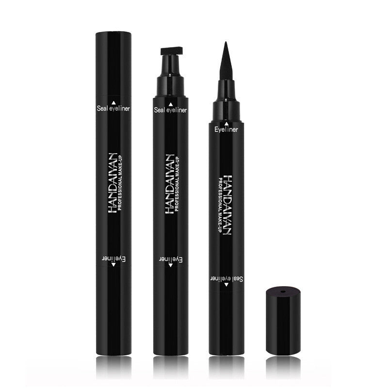 Dual-Ended Stamp Eyeliner Black Waterproof Sweatproof Long Lasting Eye Makeup