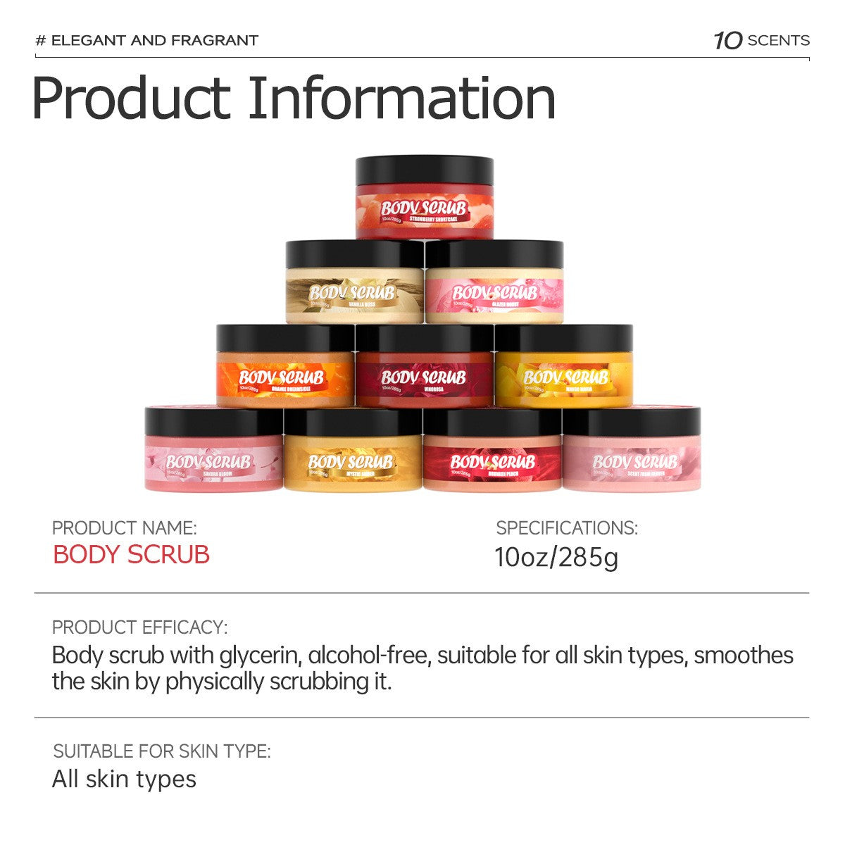 Strawberry Vanilla Body Scrub Exfoliators - Exfoliating KP Treatment Smooth Skin