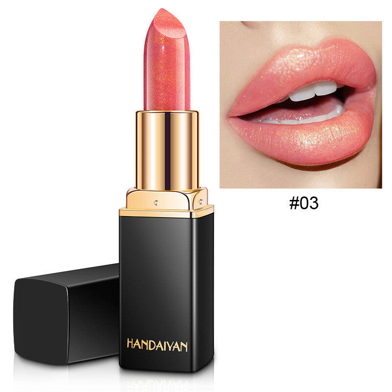 Color Changing Lipstick - Metallic Pearl Shimmer, Mood Lip Gloss Shiny Rose Gold
