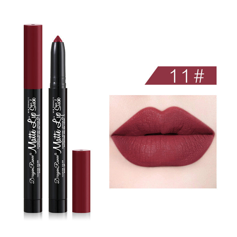 12 Colors 1.8g Auto Lip Liner & Matte Lipstick - Velvet Red & Rosewood