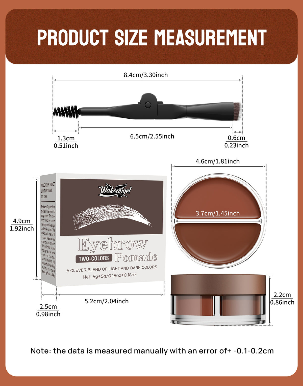 2-Tone 3D Brow Gel Eyebrow Mascara Natural Gradient Waterproof Smudge-Proof