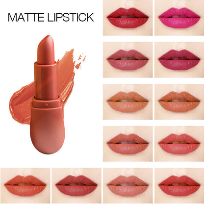 Hydrating Matte Lipstick 💋 Long Lasting & Waterproof 🌸 Non-Stick Smudge Proof
