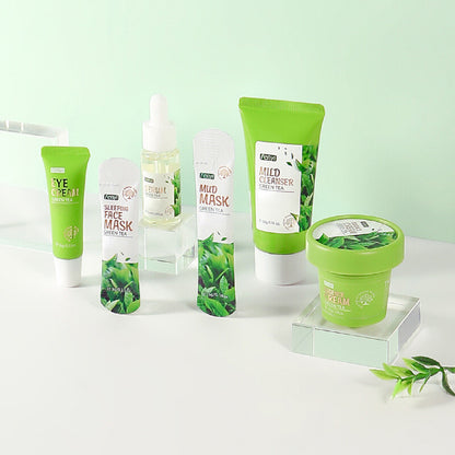 Green Tea Skin Care Skin Masks Set Facial Cleanser Eye Cream Facial Cleansing