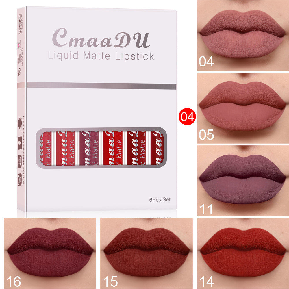 6pcs Matte Liquid Lipstick Set Lip Gloss💄 Smudge Proof & Waterproof🌸 Gift Box