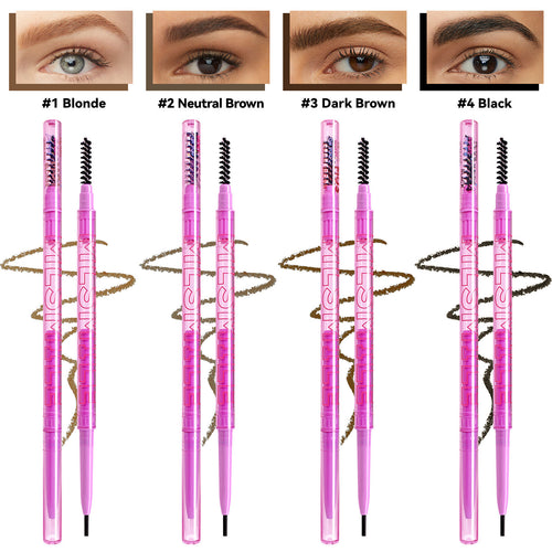 Ultra-Fine Dual Brow Pencil Eyebrow Liner Waterproof Smudge-Proof Natural