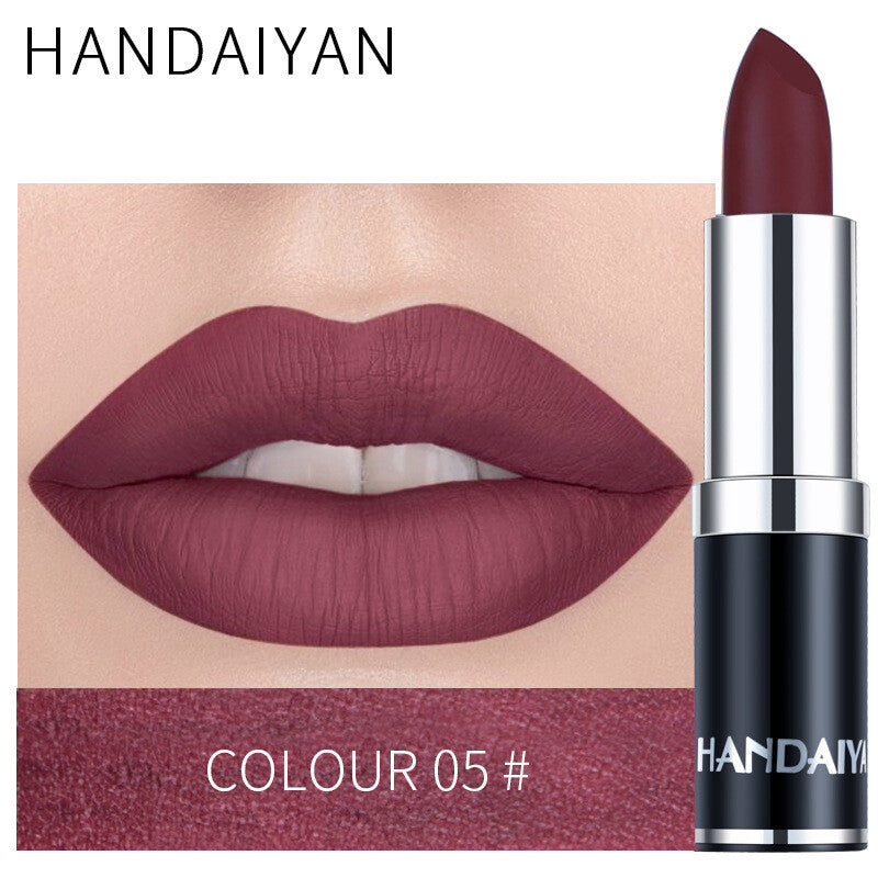 Velvet Matte Lipstick – Waterproof, Long-Lasting & Smudge-Proof Red Nude Purple
