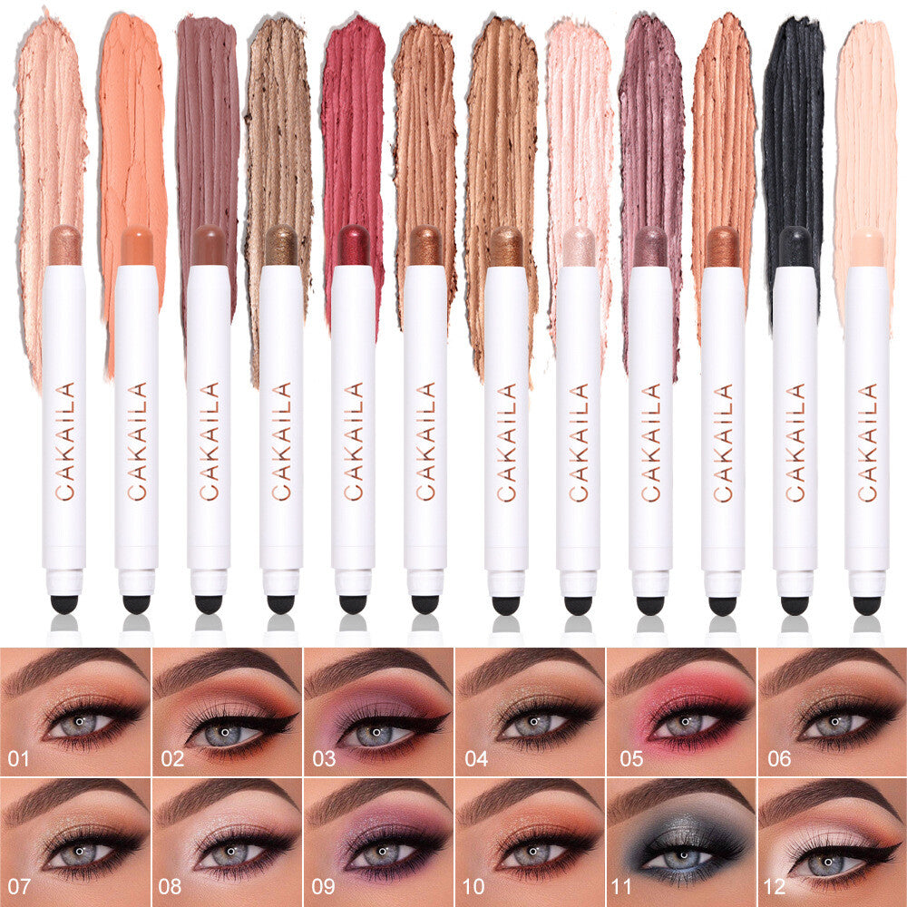 Eye Shadow Stick Palette Double-Head Glitter Sequins Eyeshadow Pen