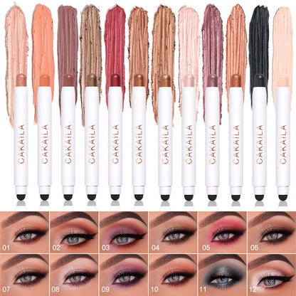 Eye Shadow Stick Palette Double-Head Glitter Sequins Eyeshadow Pen