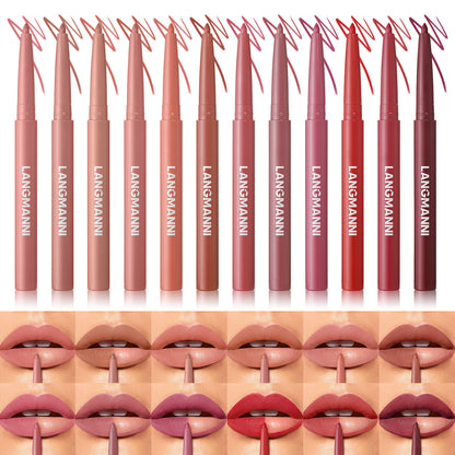 12 Colors Matte Lip Liner Pencil Set for Women Waterproof Long Lasting Lip Pen