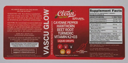 Clean Nutra Cayenne Pepper Drops Supplement Liquid Hawthorn Berry Vitamin D3 K2