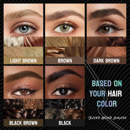 Double-Ended Forked Brow Pen Eyebrow Liner Waterproof SmudgeProof Eyes Makeup