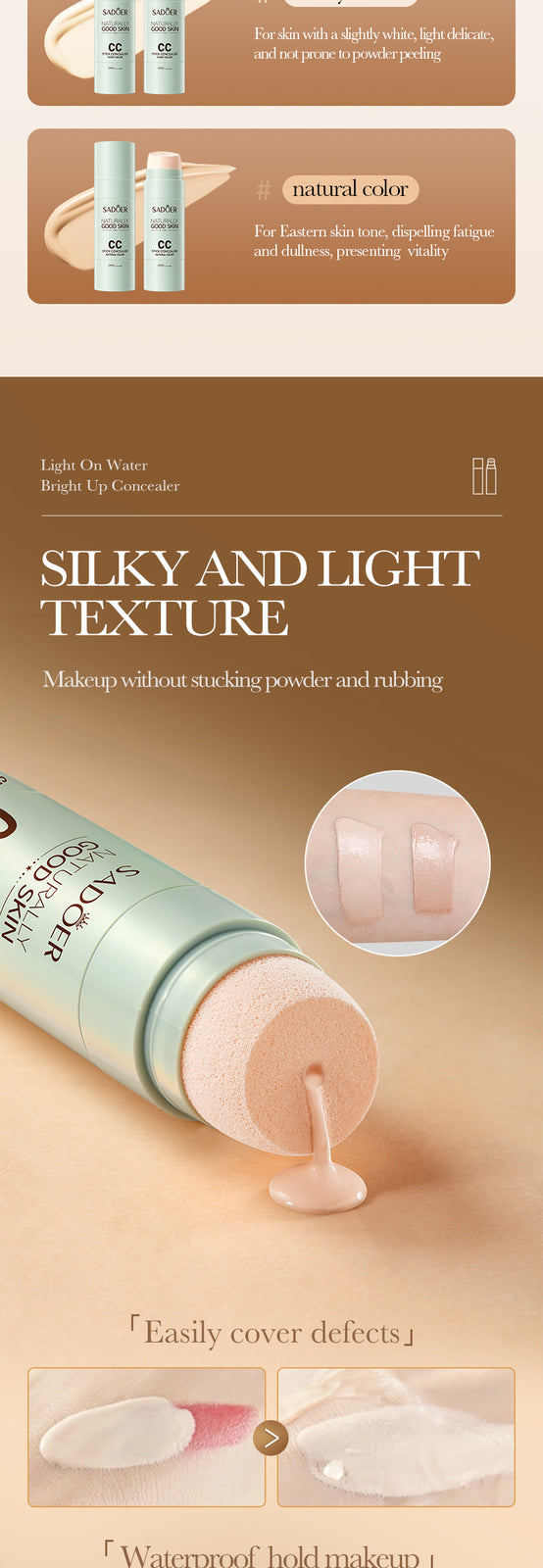 Waterproof Long-lasting CC Stick Concealer