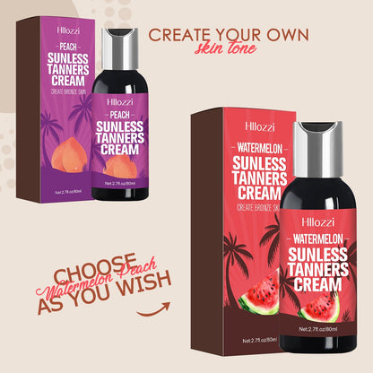Tropical Fruit Self-Tanning Lotion - Peach & Watermelon Scent, Natural Glow