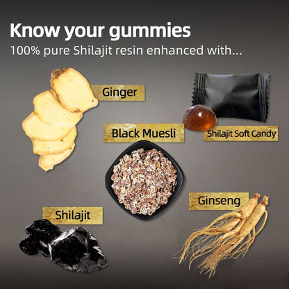Shilajit Gummies: Pure Himalayan Shilajit with Ashwagandha & 85+ Trace Minerals