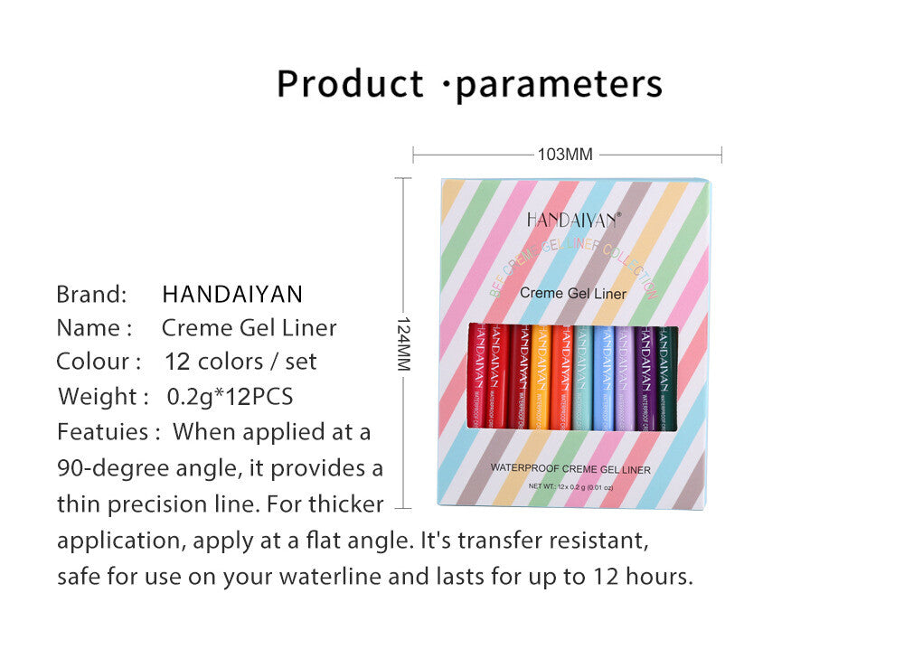 12-Color Matte Eyeliner Gift Set · Quick-Dry & Long-Lasting Smudge-Proof Formula