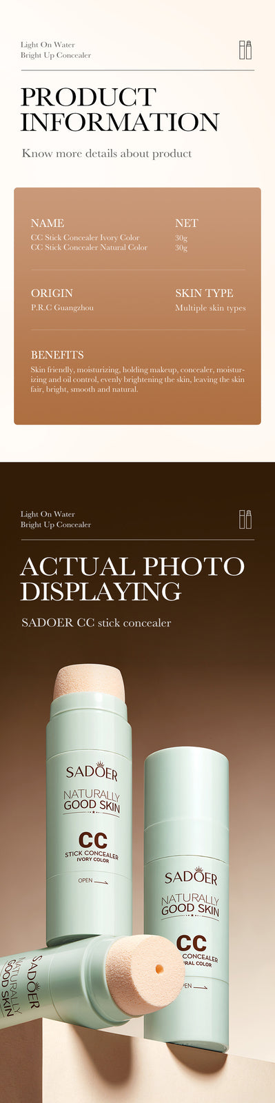 Waterproof Long-lasting CC Stick Concealer