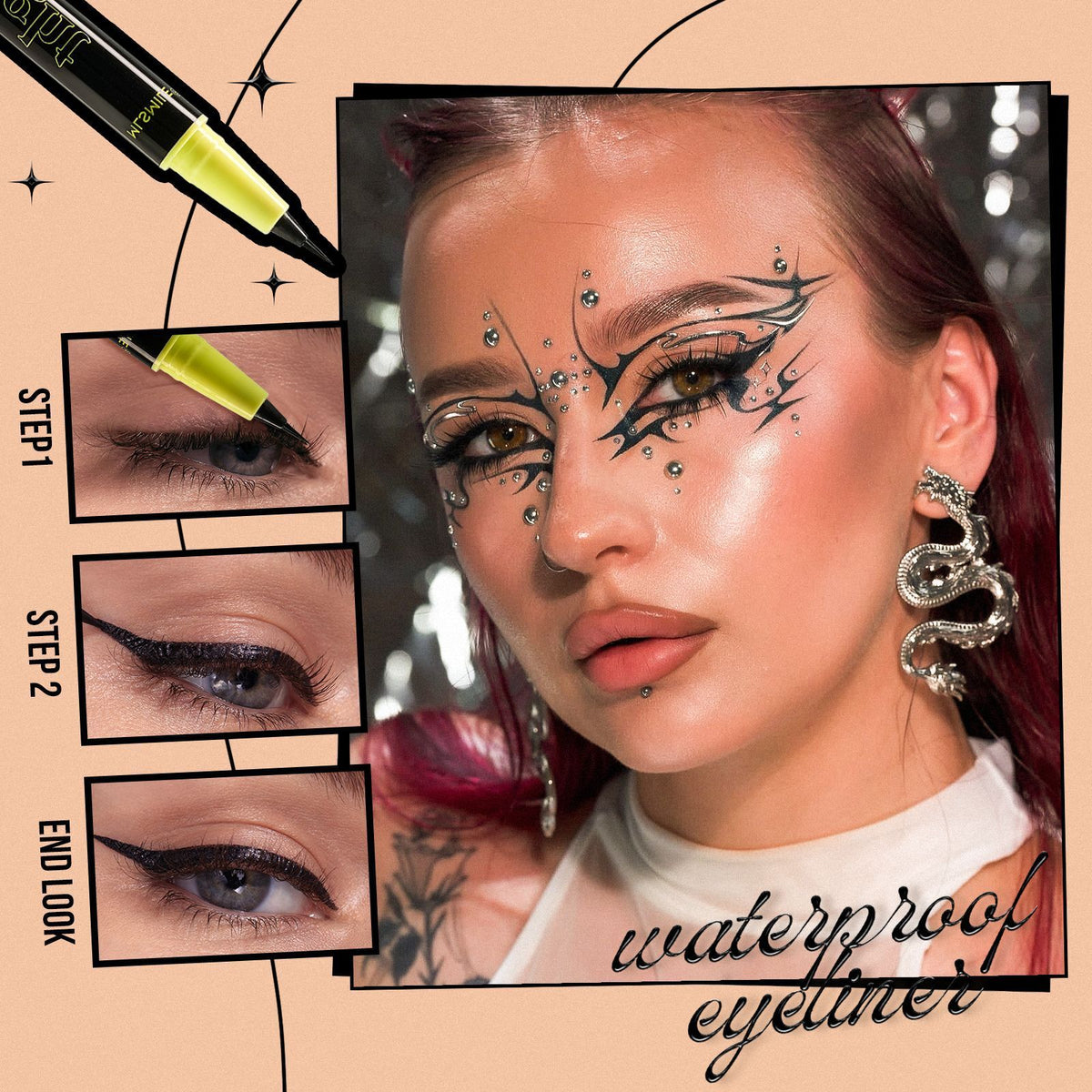 Liquid Eyeliner Eyes Pencil Makeup for Women Waterproof Black/White/Silver/Brown