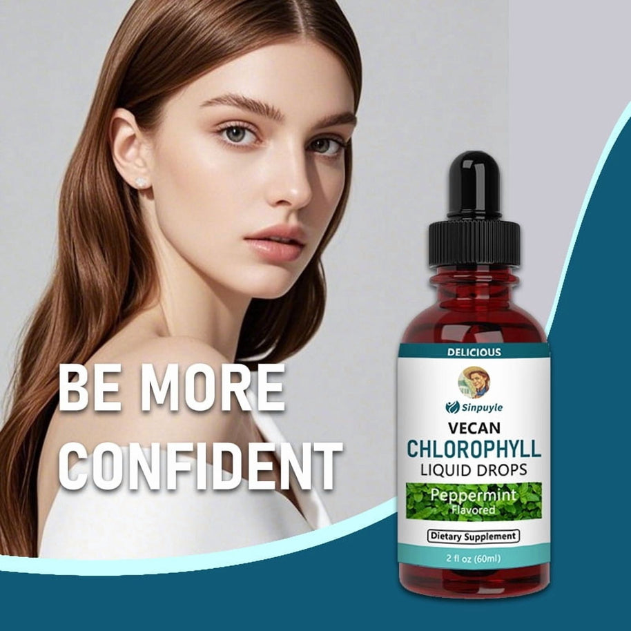 Sinpuyle Vegan Chlorophyll Liquid Drops,Peppermint Flavored,1Bottle 2fl oz 60ml